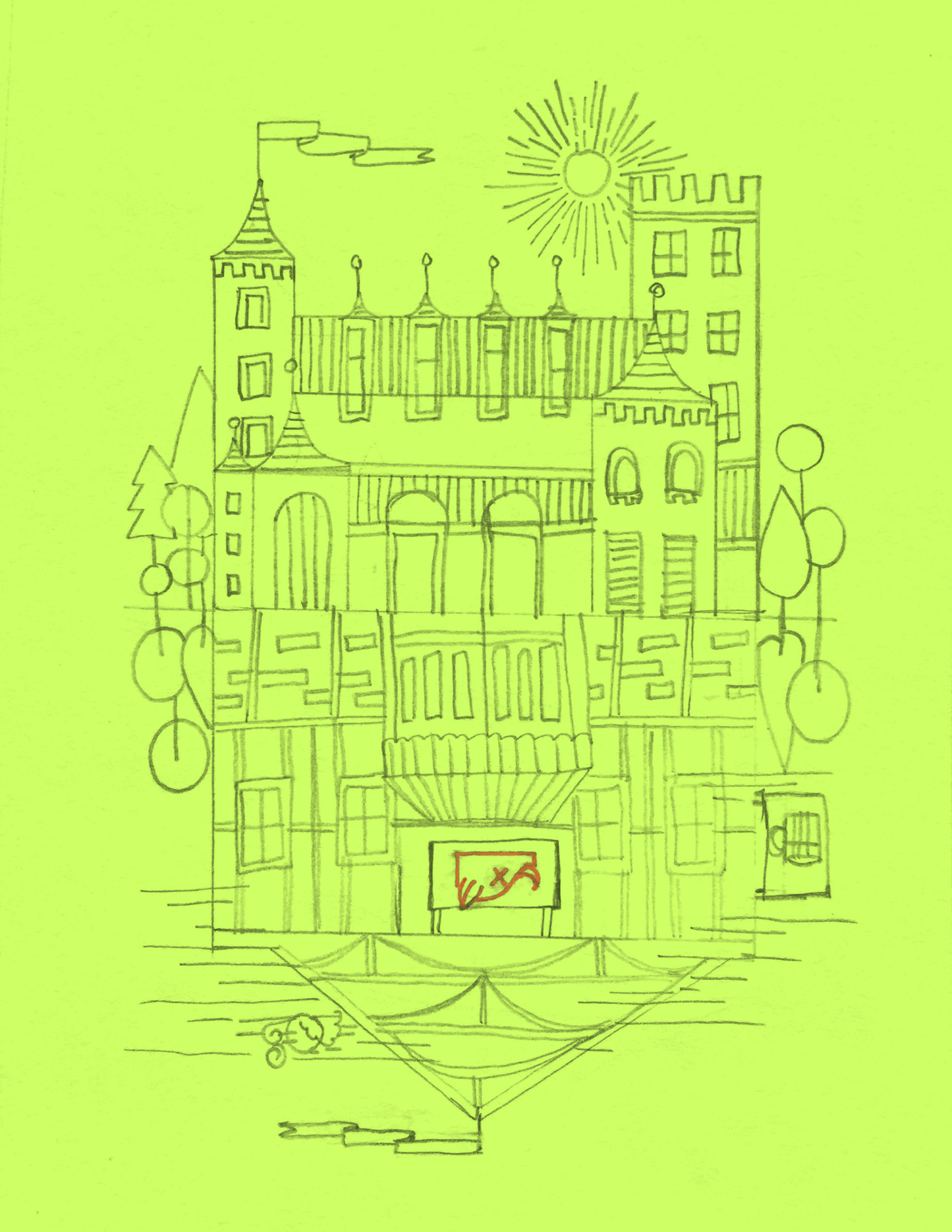 Sketch: The Palace and the Hog's Head Inn (Henry IV)