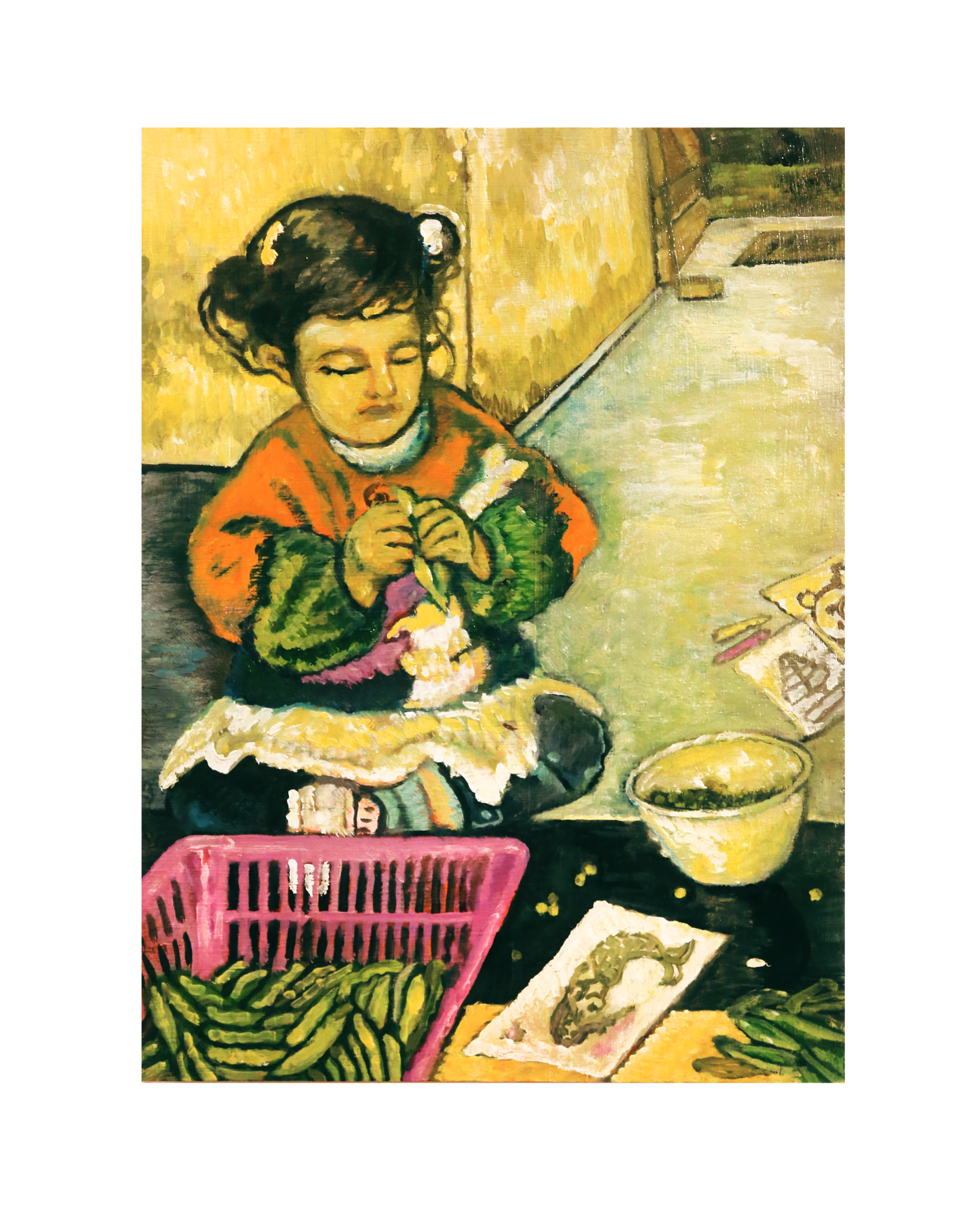 Self-portrait as a baby shucking peas at Nani's house