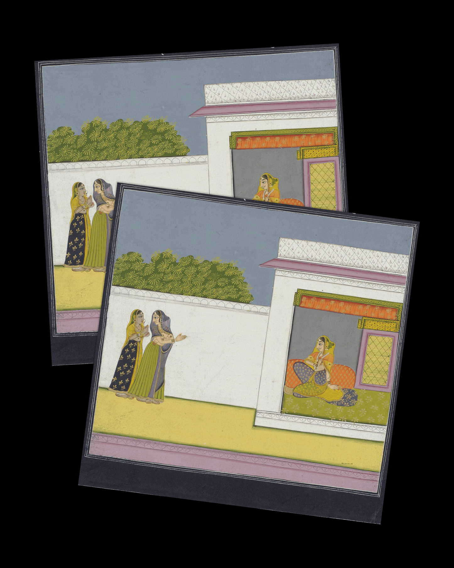 Two ladies visit a friend in the evening