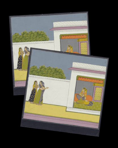 Two ladies visit a friend in the evening